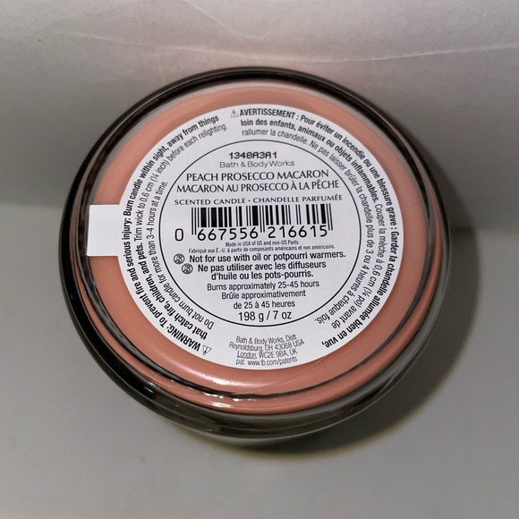 Bath & Body Works Peach Prosecco Macaron Single 1 Wick Candle Discontinued New - Picture 4 of 6